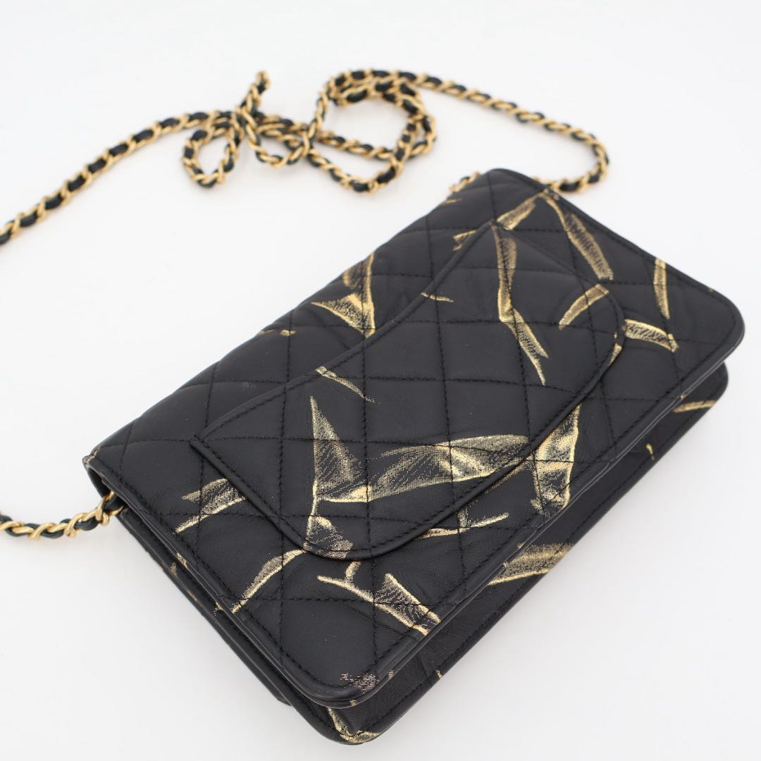 Chanel Quilted Chain Wallet Lambskin Shoulder — view 8
