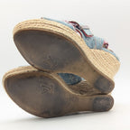 Louis Vuitton Monogram Denim Wedge Sole Sandals Blue Heels Espadrilles — view 7