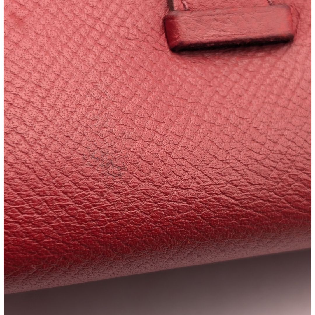 Hermes Bearn Key Case Red Silver Leather Quadruple Strand Key Holder — view 7