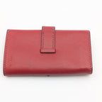 Hermes Bearn Key Case Red Silver Leather Quadruple Strand Key Holder — view 3