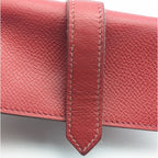 Hermes Bearn Key Case Red Silver Leather Quadruple Strand Key Holder — view 6
