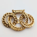 Chanel Brooch CC Logo Gold Ring Triple Strand First Era Vintage