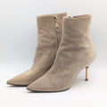Louis Vuitton Ultimate Line Suede Beige Boots High Heels Pin Side Zip Shoes
