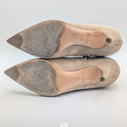 Louis Vuitton Ultimate Line Suede Beige Boots High Heels Pin Side Zip Shoes — view 7