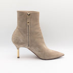 Louis Vuitton Ultimate Line Suede Beige Boots High Heels Pin Side Zip Shoes — view 3