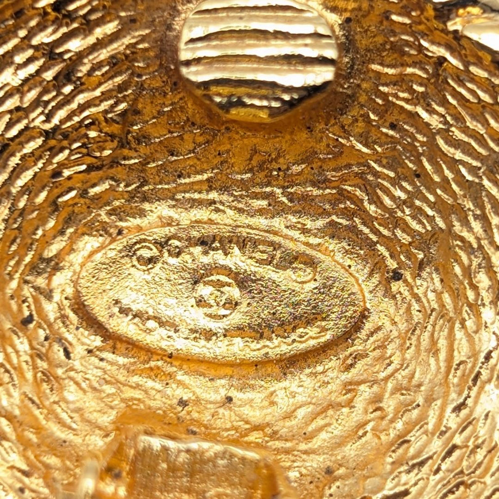 Chanel Earrings CC Logo Gold Large Round Twist First Era Vintage — view 6