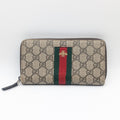 Gucci GG Supreme Sherry Line Bi Zip Around Wallet