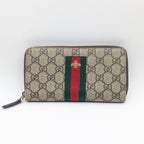 Gucci GG Supreme Sherry Line Bi Zip Around Wallet