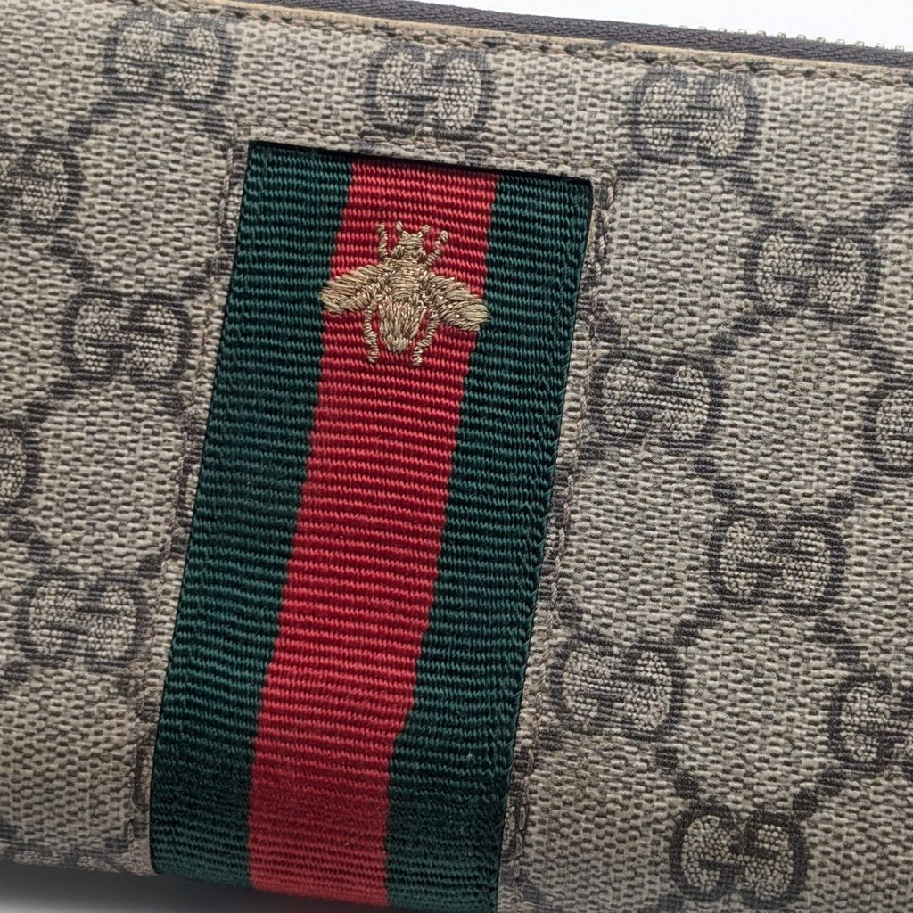 Gucci GG Supreme Sherry Line Bi Zip Around Wallet — view 5