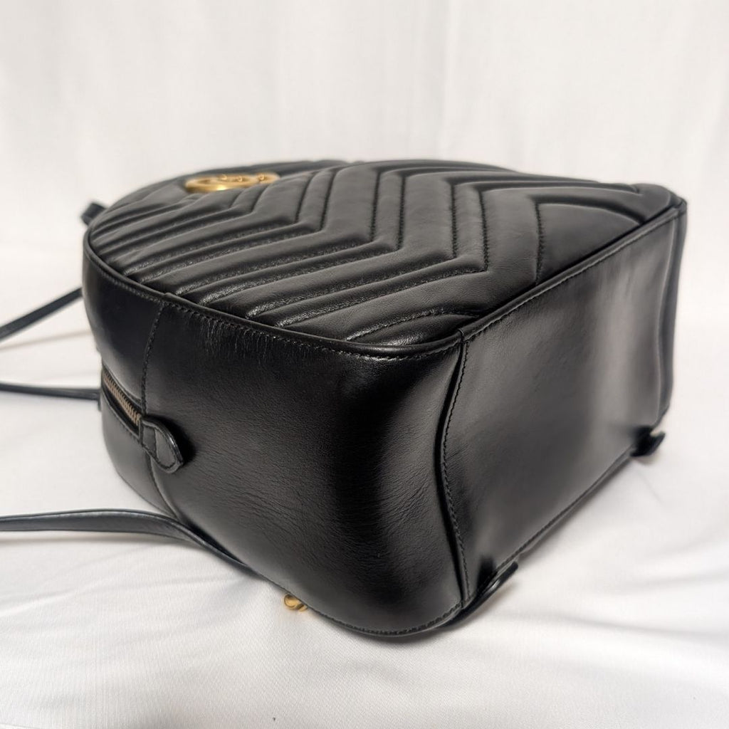 Gucci Appearance GG Marmont Leather Quilted Black Backpack — view 4