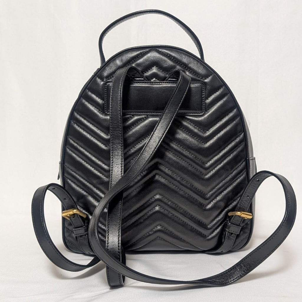 Gucci Appearance GG Marmont Leather Quilted Black Backpack — view 2