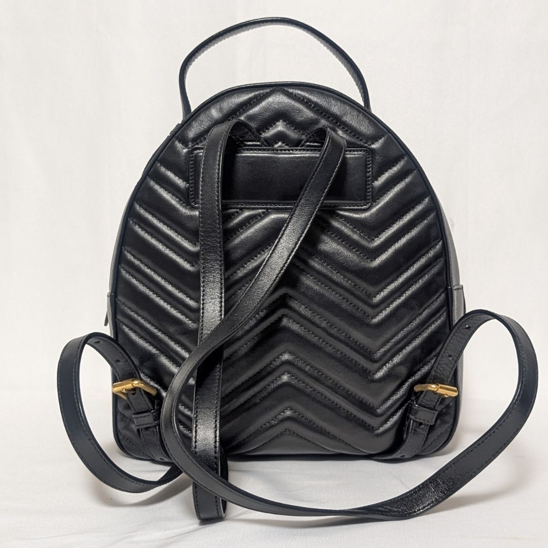 Gucci Appearance GG Marmont Leather Quilted Black Backpack — view 2
