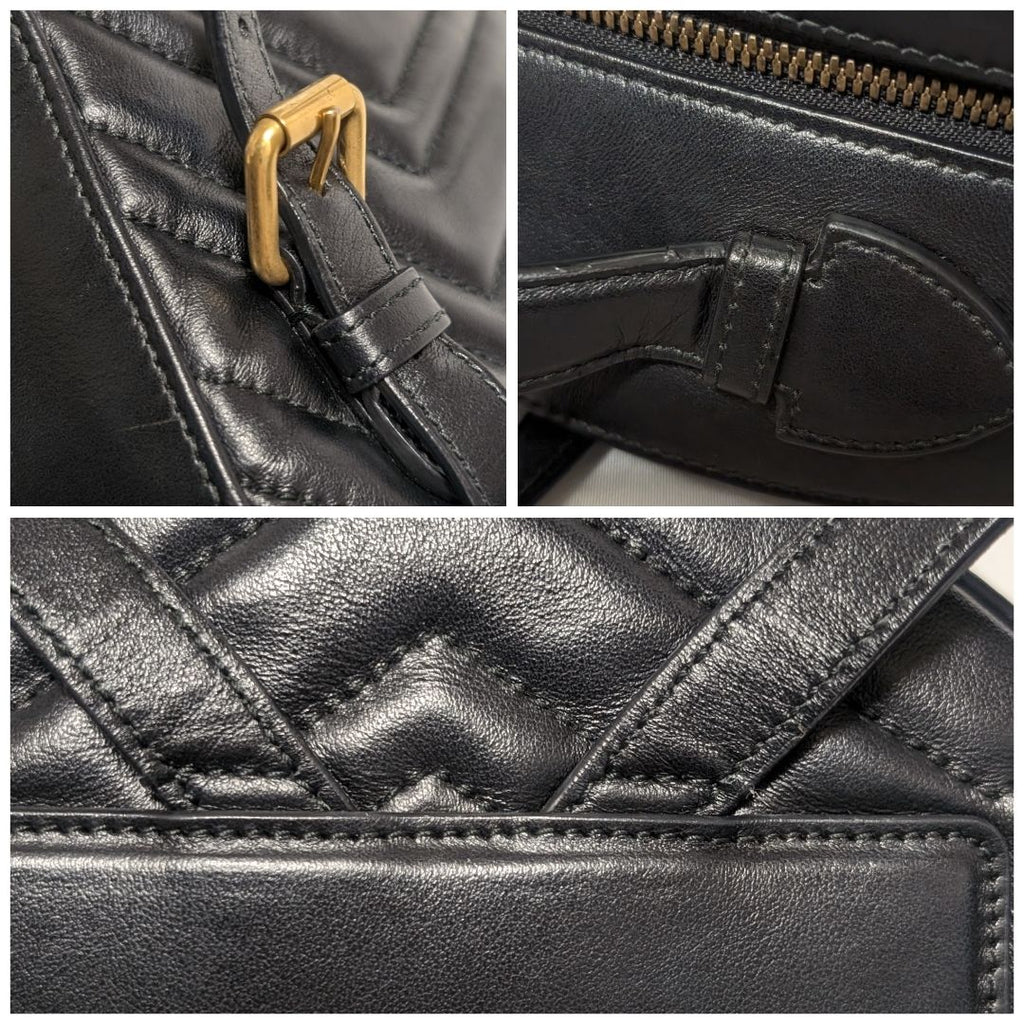 Gucci Appearance GG Marmont Leather Quilted Black Backpack — view 8