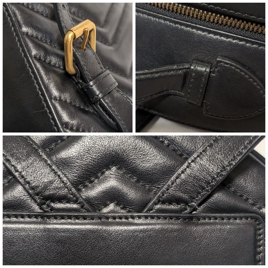 Gucci Appearance GG Marmont Leather Quilted Black Backpack — view 8