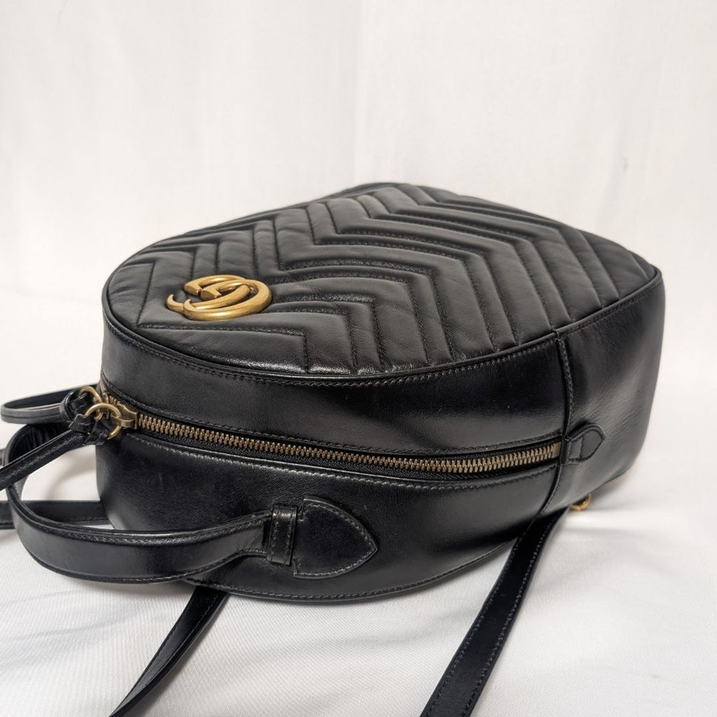 Gucci Appearance GG Marmont Leather Quilted Black Backpack — view 3