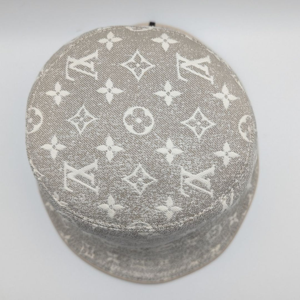 Louis Vuitton Monogram Jacquard Cotton Bucket Hat Gray Medium — view 3