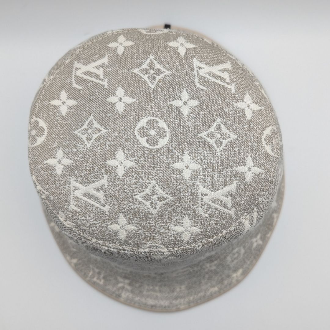 Louis Vuitton Monogram Jacquard Cotton Bucket Hat Gray Medium — view 3