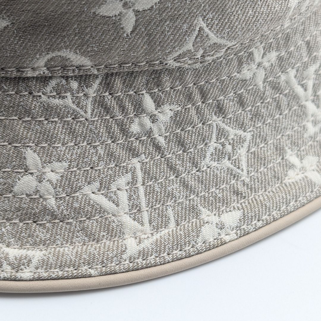 Louis Vuitton Monogram Jacquard Cotton Bucket Hat Gray Medium — view 6