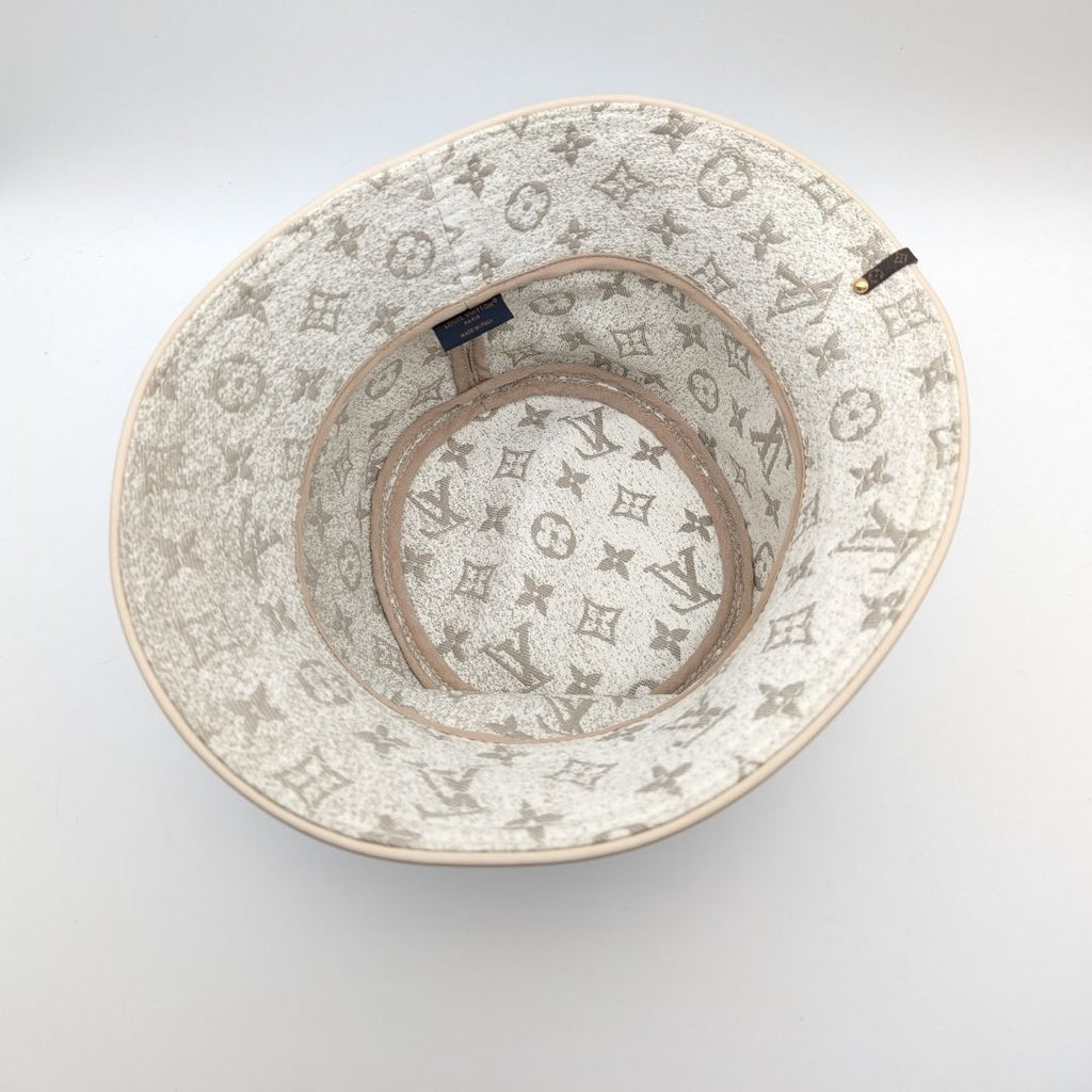 Louis Vuitton Monogram Jacquard Cotton Bucket Hat Gray Medium — view 8