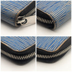 Louis Vuitton Zippy Wallet Epi Denim Zip Around Blue Leather — view 4
