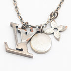 Louis Vuitton Collier LV Initial LV Logo Necklace Silver Blue — view 4