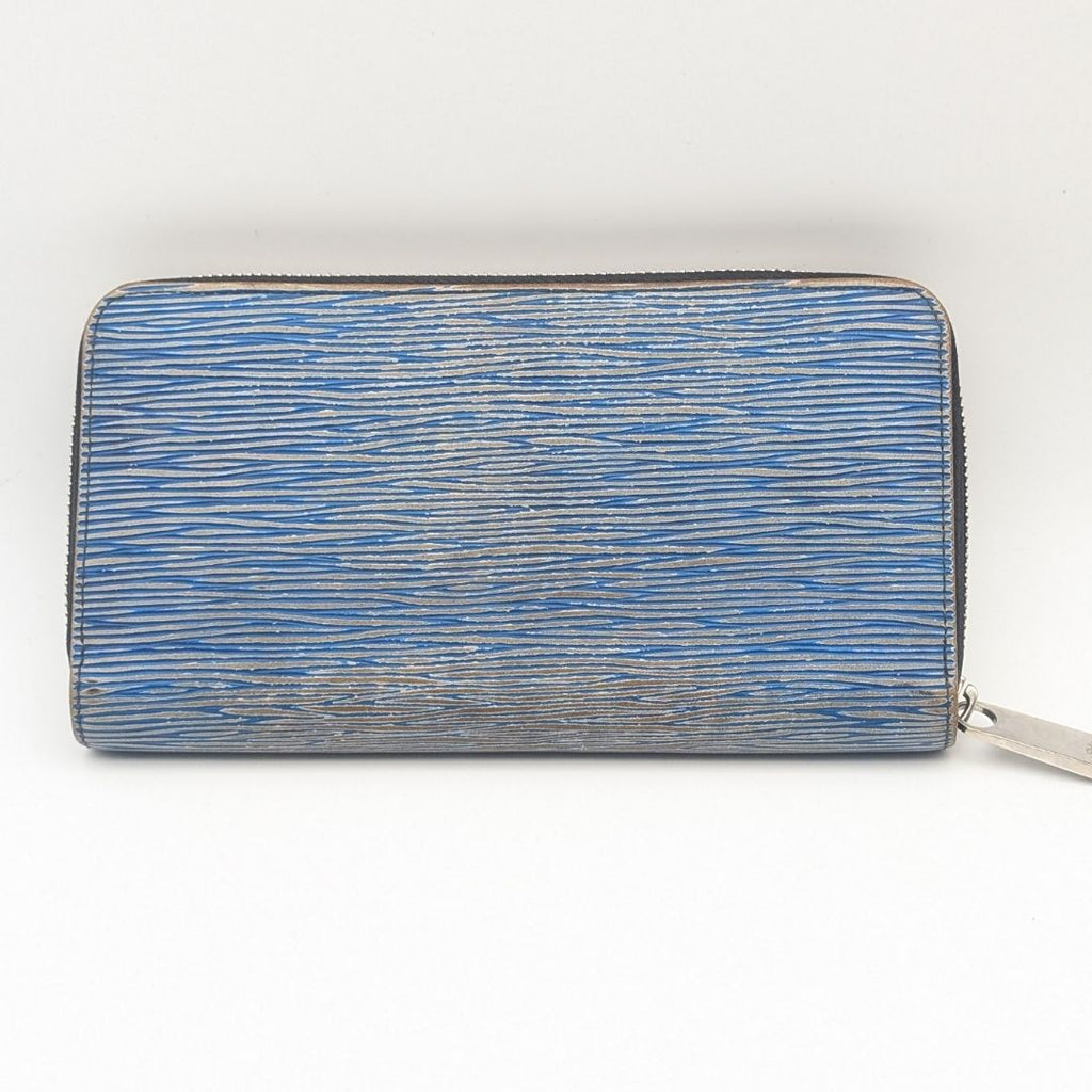 Louis Vuitton Zippy Wallet Epi Denim Zip Around Blue Leather — view 2