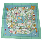 Hermes Carre 90 le Jeu Des Petits Bonheurs Little Happiness Game Scarf Silk