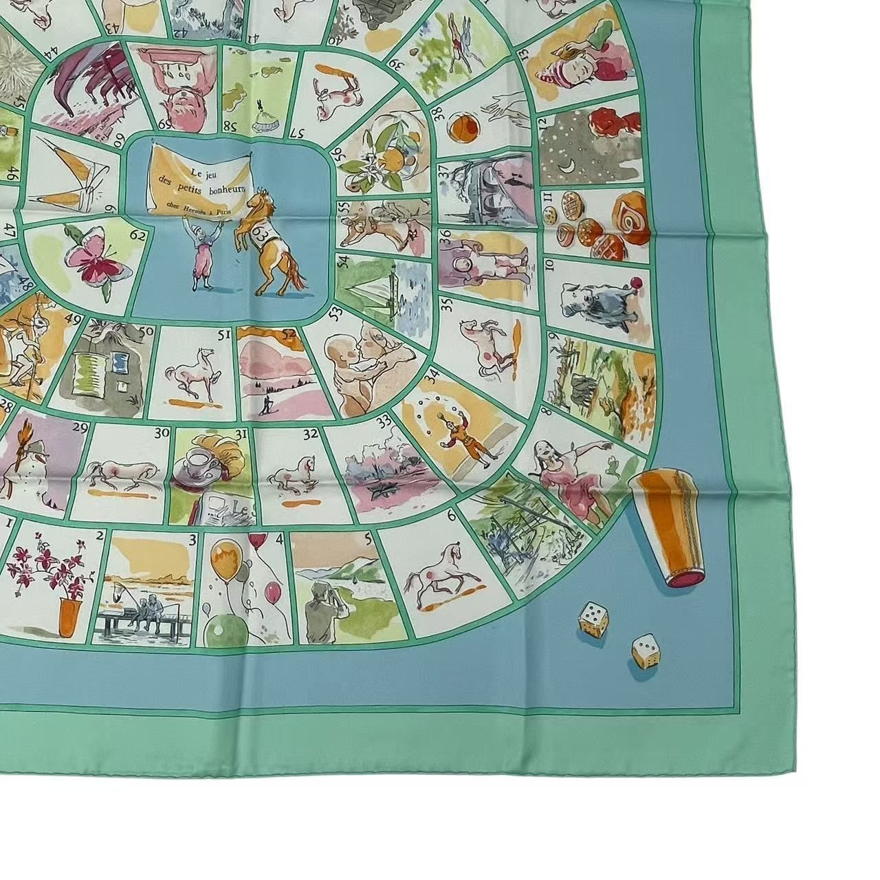 Hermes Carre 90 le Jeu Des Petits Bonheurs Little Happiness Game Scarf Silk — view 5