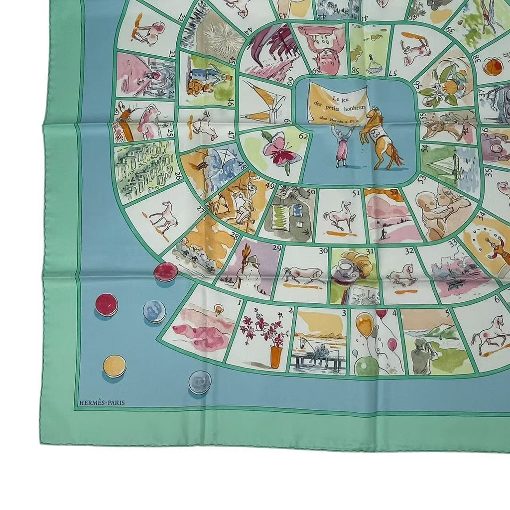 Hermes Carre 90 le Jeu Des Petits Bonheurs Little Happiness Game Scarf Silk — view 4