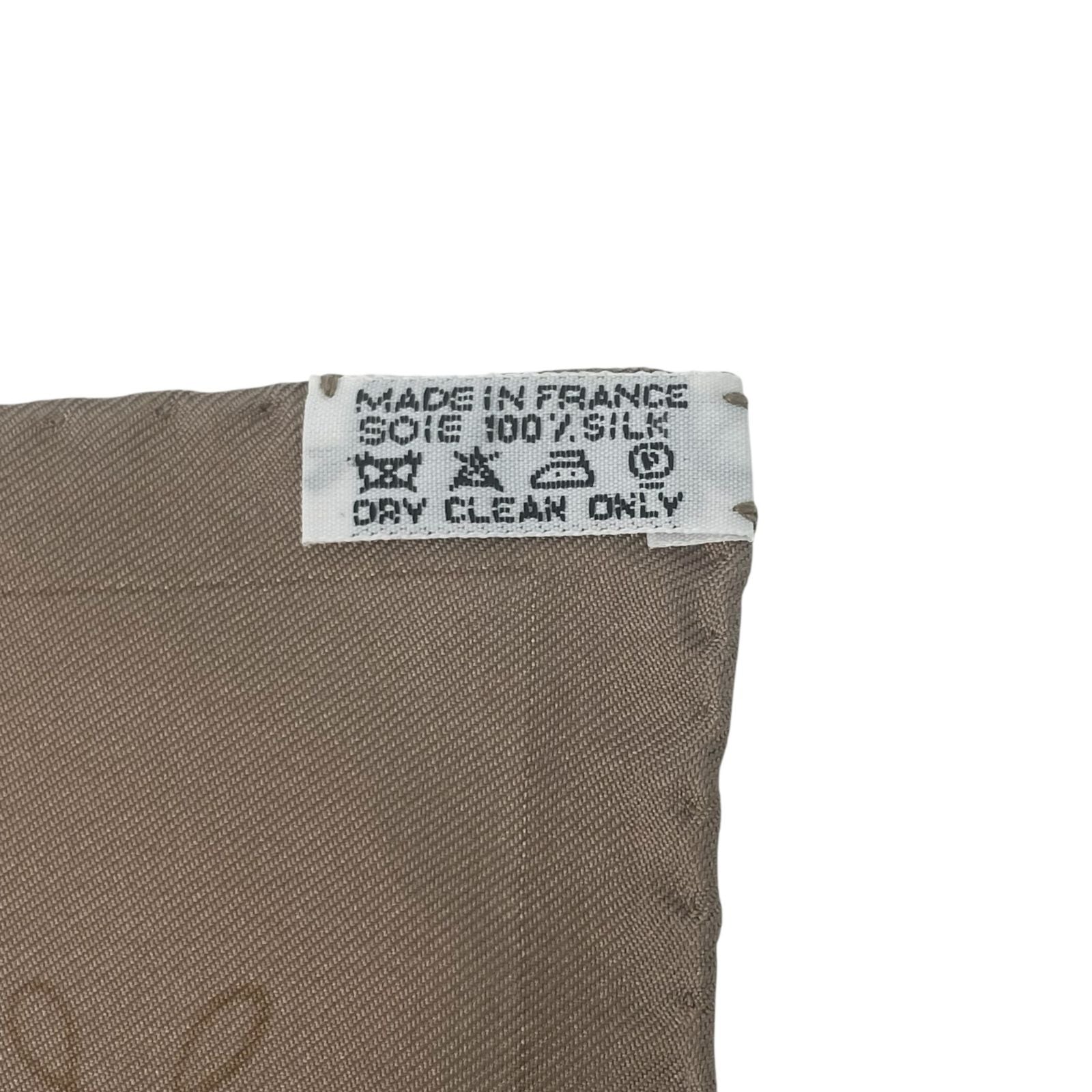 Hermes Lart Decrire the Art of Calligraphy Scarf Silk Brown — view 6