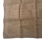 Hermes Lart Decrire the Art of Calligraphy Scarf Silk Brown — view 4
