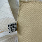 Hermes Large Scarf Silk Carre 90 Jeux de Paille Straw Play Beige — view 8