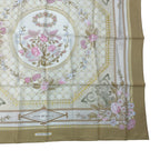 Hermes Large Scarf Silk Carre 90 Jeux de Paille Straw Play Beige — view 5