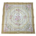 Hermes Large Scarf Silk Carre 90 Jeux de Paille Straw Play Beige