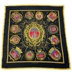 Hermes Scarf Silk Carre 90 Coat of Arms of Paris Black