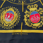 Hermes Scarf Silk Carre 90 Coat of Arms of Paris Black — view 6