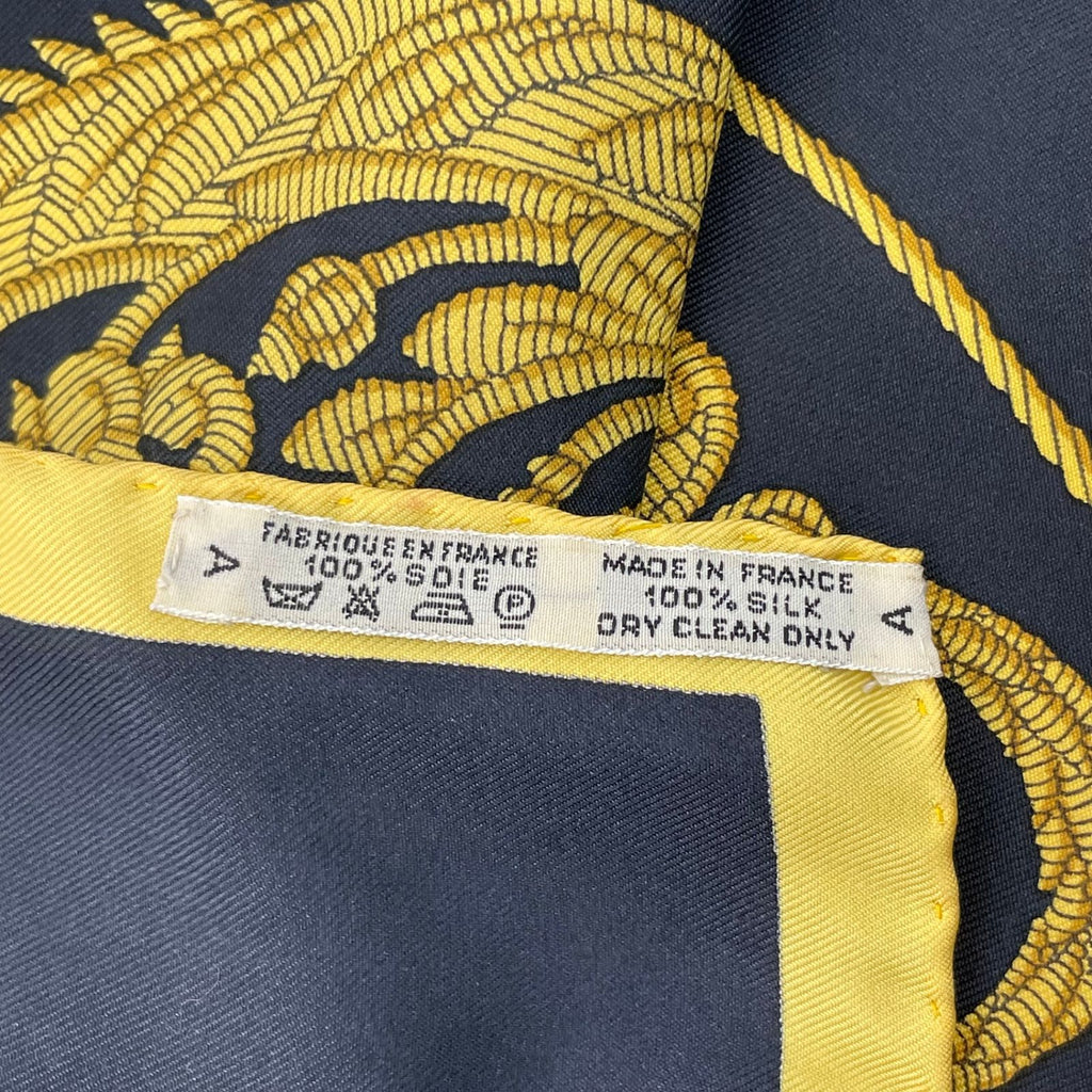 Hermes Scarf Silk Carre 90 Coat of Arms of Paris Black — view 8