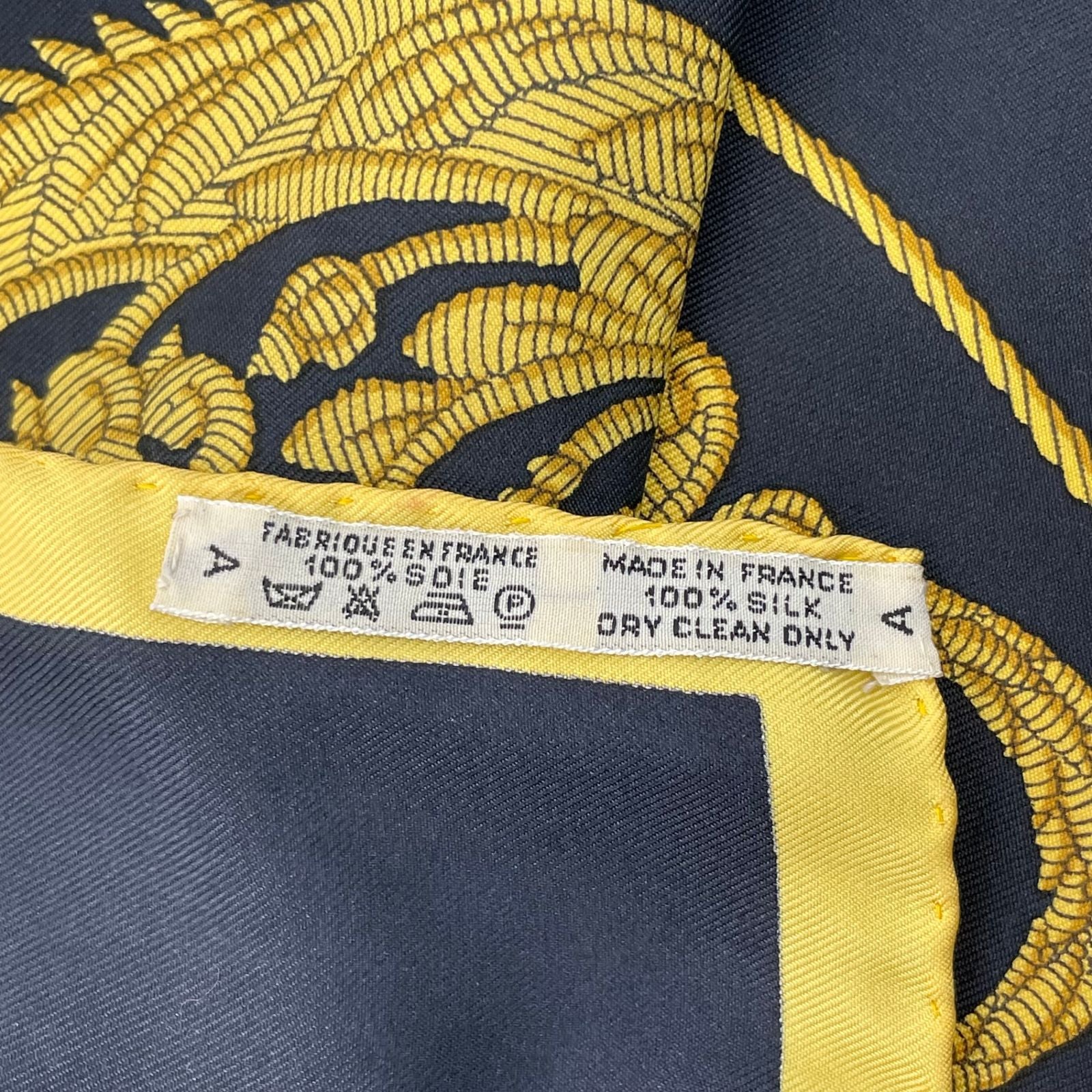 Hermes Scarf Silk Carre 90 Coat of Arms of Paris Black — view 8