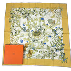 Hermes Carre 90 Silk 100% Scarf AU Coeur Des Bois in the Forest Yellow — view 2