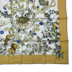 Hermes Carre 90 Silk 100% Scarf AU Coeur Des Bois in the Forest Yellow — view 6