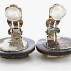 Chanel CC Logo Vintage Metal & Rhinestone Earrings — view 5