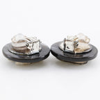 Chanel CC Logo Vintage Metal & Rhinestone Earrings — view 6