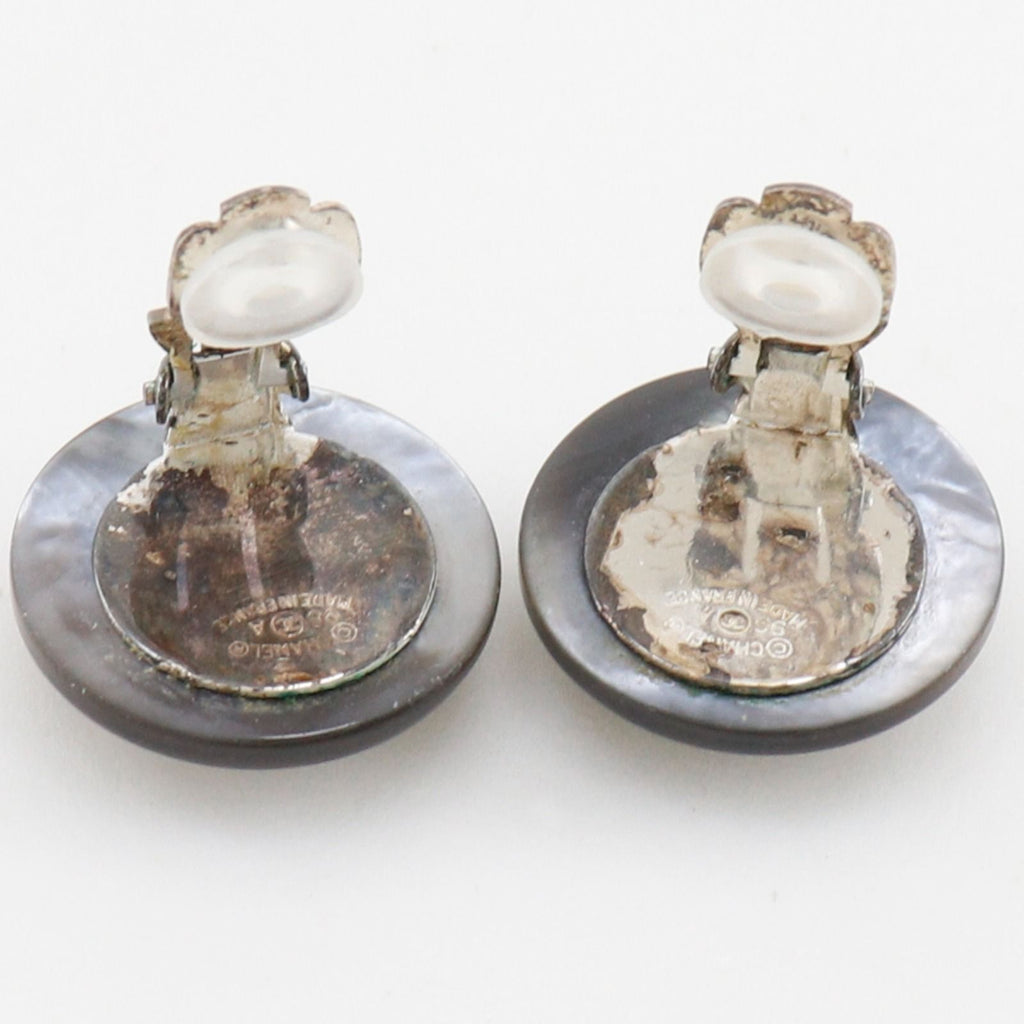 Chanel CC Logo Vintage Metal & Rhinestone Earrings — view 4