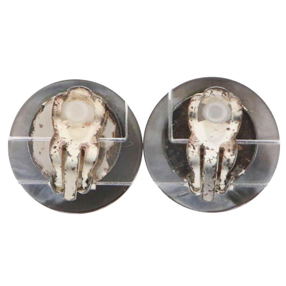 Chanel CC Logo Vintage Metal & Rhinestone Earrings — view 3