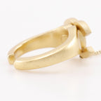 Chanel Ring Set CC Logo Gold Plated With Rhinestones 01c Bangle Bracelet