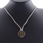Hermes Series Medallion Silk Code Bijouterie Fantaisie Metal Gray Necklace — view 2