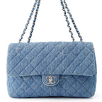 Chanel Chain Shoulder Bag CC Logo Quilted Denim