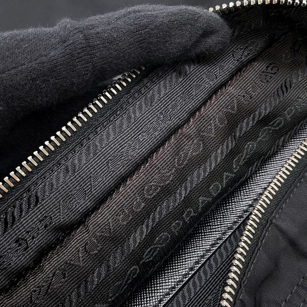 Prada Shoulder Bag Chimera Triangle Logo Nylon Metal Black — view 8