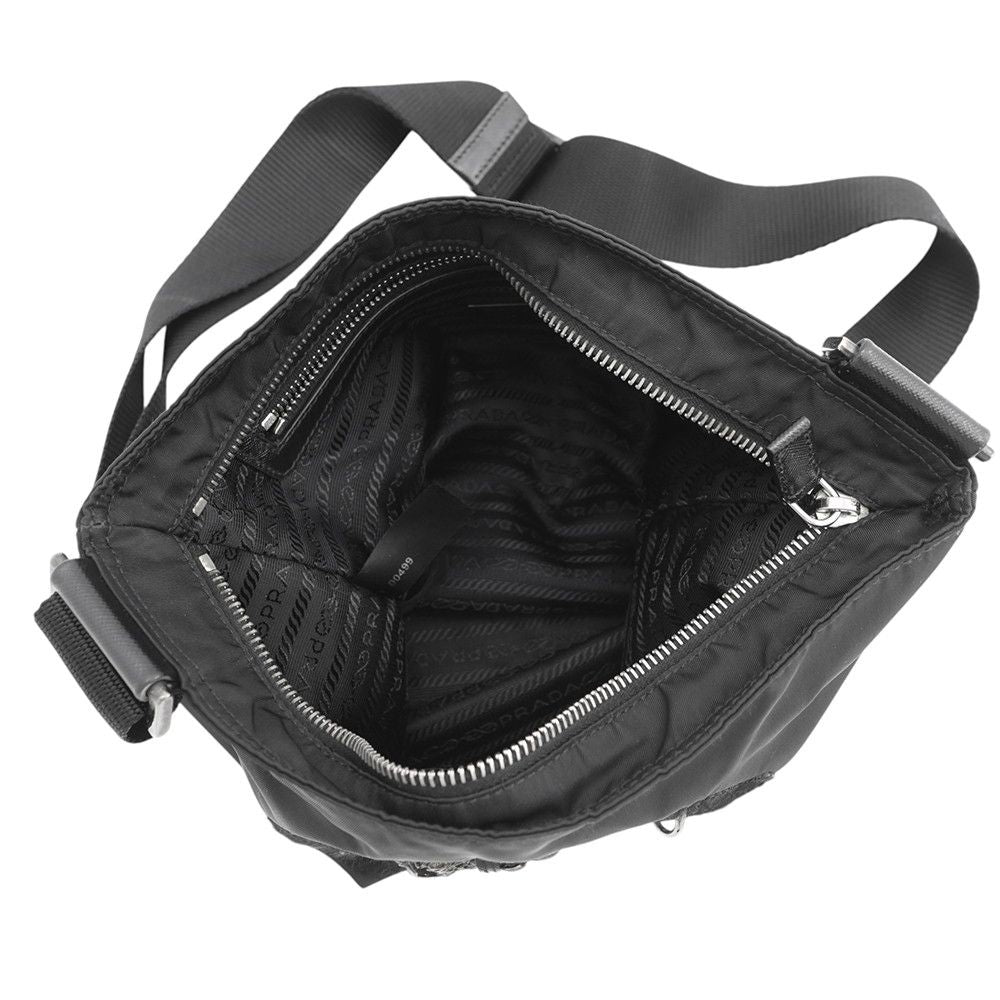 Prada Shoulder Bag Chimera Triangle Logo Nylon Metal Black — view 5