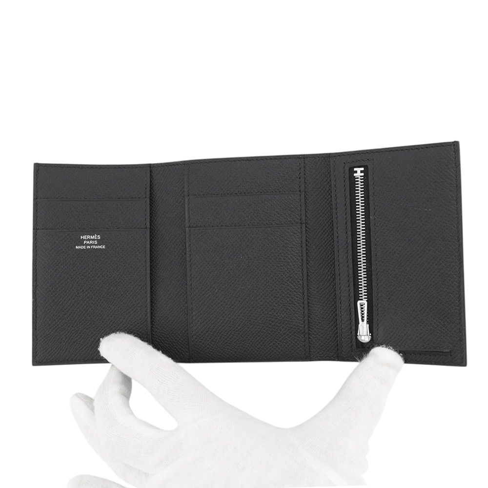 Hermes Trifold Wallet Bearn Combination Monochrome Black Epsom — view 4